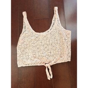 peachy pink eyelet top